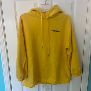 Yellow Balenciaga Drawstring Hoodie